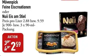 Galeria Markthalle Mövenpick Feine Eiscreationen oder Nuii Eis am Stiel 3 x 90 ml Packung Angebot