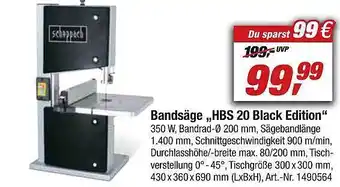 toom Baumarkt Bandsäge hbs 20 black edition scheppach Angebot