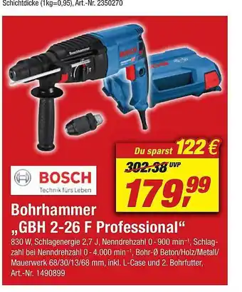 toom Baumarkt Bosch bohrhammer gbh 2-26f professional Angebot