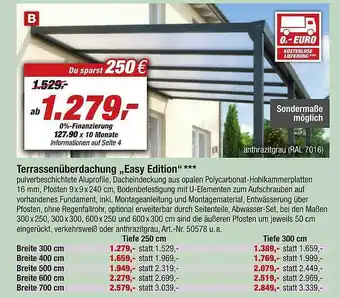 toom Baumarkt Terrassenüberdachung „easy edition“ Angebot