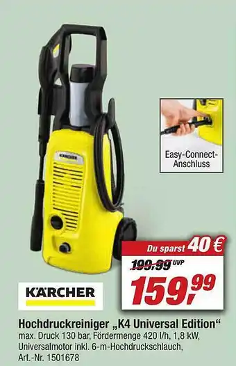 toom Baumarkt Kärcher hochdruckreiniger k4 universal edition Angebot