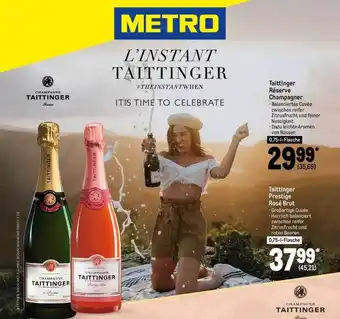 METRO Taittinger réserve champagner oder prestige rosé brut Angebot