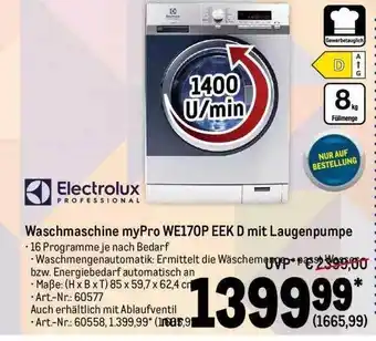 METRO Electrolux waschmaschine mypro we170p eek mit laugenpumpe Angebot