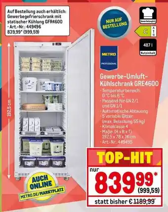 METRO Gewerbe-umluft-kühlschrank gre4600 Angebot