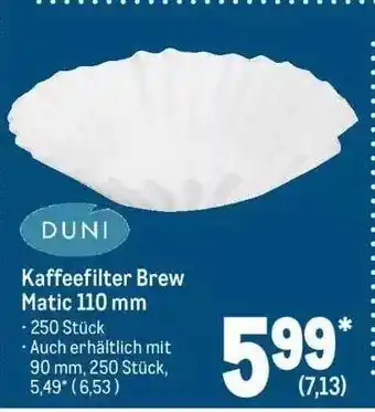 METRO Duni kaffeefilter brew matic 110 mm Angebot