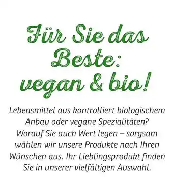 KONSUM Für Sie das Beste: Vegan & Bio! Angebot