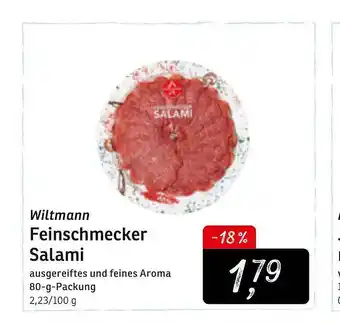 KONSUM Wiltmann Feinschmecker Salami Angebot