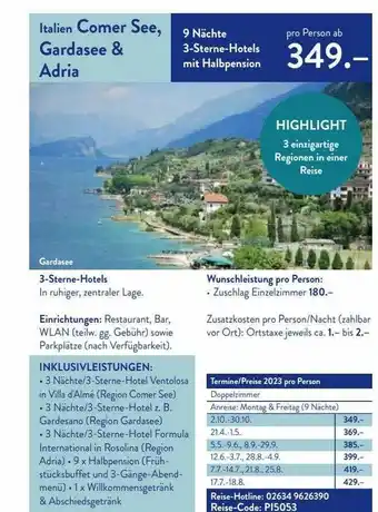 Aldi Nord Corner see, gardasee & adria Angebot