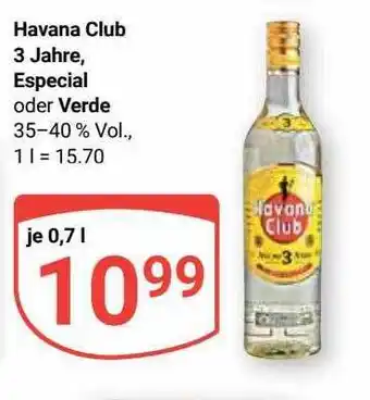 Globus Havana club 3 jahre especial oder verde Angebot