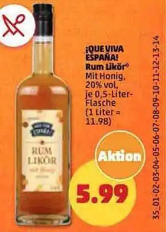 PENNY ¡que viva españa! rum likör Angebot