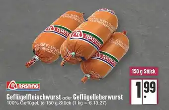 Edeka Rasting geflügelfleischwurst oder geflügelleberwurst Angebot