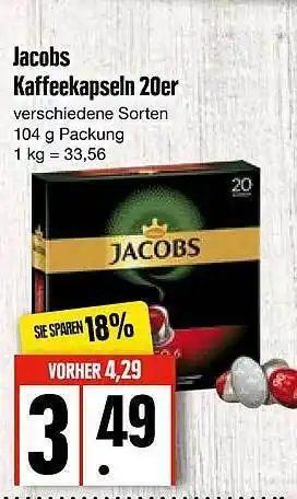 Edeka Jacobs kaffeekapseln 20er Angebot