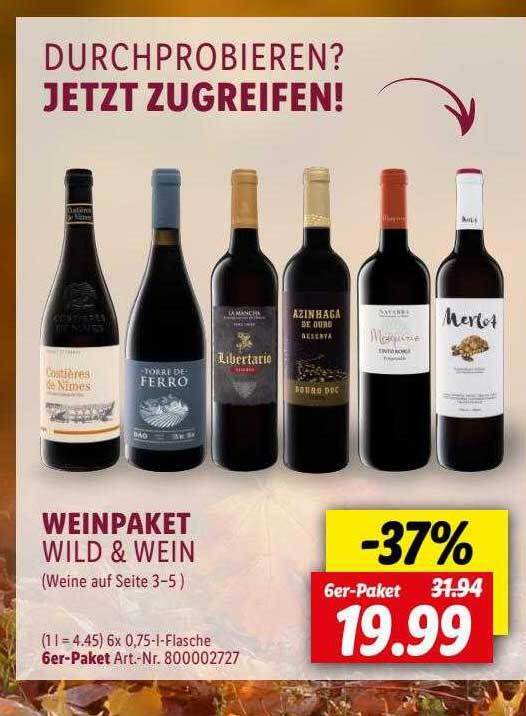 Weinpaket wild & wein Angebot bei Lidl