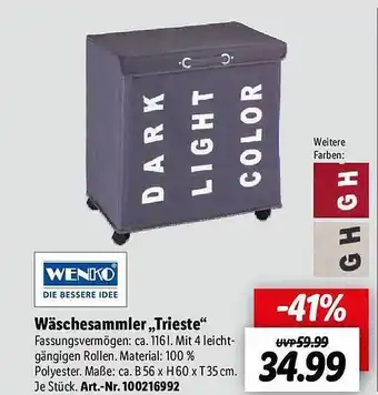 Lidl Wenko wäschesammler trieste Angebot