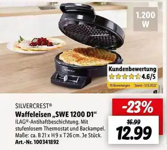 Lidl Silvercrest waffeleisen swe1200d1 Angebot