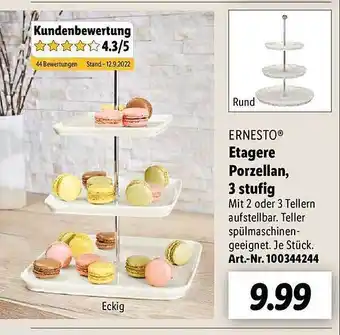 Lidl Ernesto etagere porzellan, 3 stufig Angebot