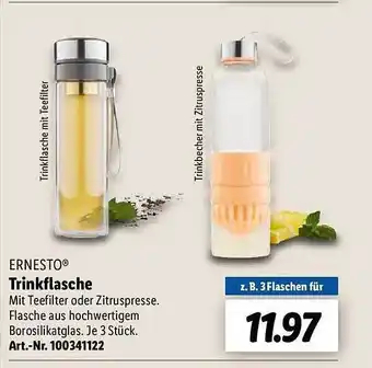 Lidl Ernesto trinkflasche Angebot