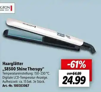 Lidl Haarglätter s8500 shine therapy remington Angebot