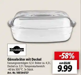 Lidl Ô cuisine gänsebräter mit deckel Angebot