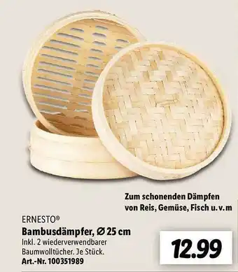 Lidl Ernesto bambusdämpfer ø 25 cm Angebot