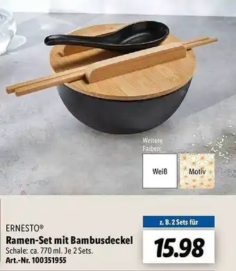 Lidl Ernesto ramen-set mit bambusdeckel Angebot