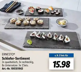 Lidl Ernesto schiefer-sortiment Angebot