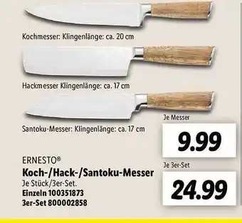 Lidl Ernesto koch- hack- santoku-messer Angebot