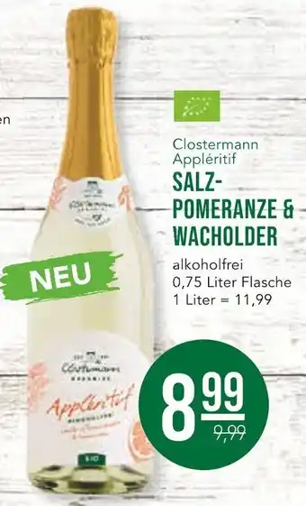 Naturkind Clostermann Appléritif Salz Pomeranze & Wacholder 0,75 Liter Flasche Angebot