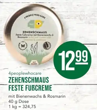 Naturkind 4peoplewhocare Zehenschmaus Feste Fußcreme 40 g Dose Angebot