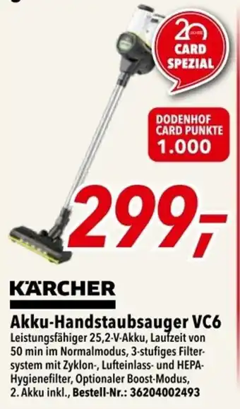 dodenhof Kärcher Akku Handstaubsauger VC6 Angebot