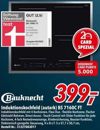 dodenhof Bauknecht Induktionskochfeld (autark) BS 7160C FT Angebot