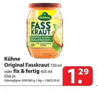 Famila Nord Ost Kühne original fasskraut oder fix&fertig Angebot