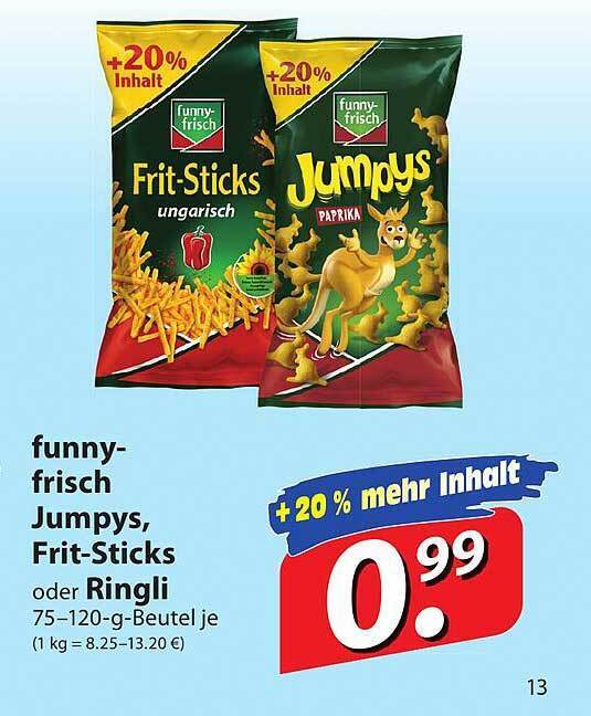 Funnyfrisch jumpys, fritsticks oder ringli Angebot bei Famila Nord Ost