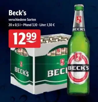 Getränke Hoffmann Beck's 20x0,5L Angebot