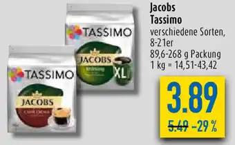 diska Jacobs Tassimo 8-21er 89,6-268 g Packung Angebot