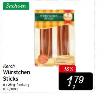 KONSUM Korch Würstchen sticks Angebot