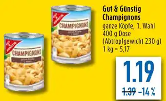 diska Gut & Günstig Champignons 400 g Dose Angebot