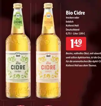 Getränke Hoffmann Bio Cidre 0,75L Angebot