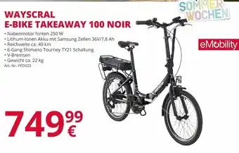 A.T.U. Wayscral E-Bike Takeaway 100 Noir Angebot