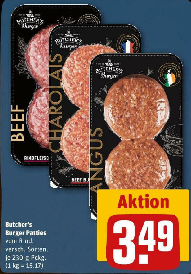 Butcher's Burger Patties 230 g Pckg. Angebot bei REWE
