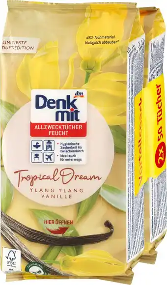 dm drogerie Denkmit feuchte allzwecktücher tropical dream doppelpack Angebot