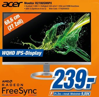 Expert Klein Acer Monitor R270USMIPX Angebot