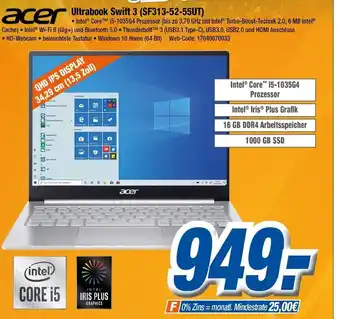 Expert Klein Acer Ultrabook Swift 3 (SF313-52-55UT) Angebot