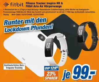 Expert Klein Fitbit Fitness Tracker Inspire HR & Fitbit Aria Air Körperwaage Angebot