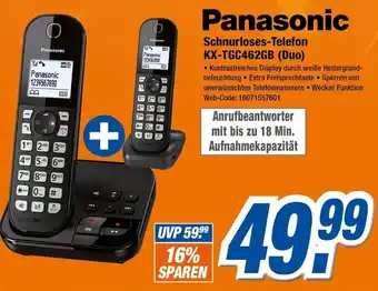 Expert Klein Panasonic Schnurloses Telefon KX-TGC462GB (Duo) Angebot