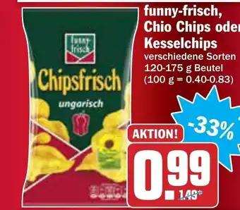 AEZ Funny Frisch, Chio Chips oder Kesselchips 120-175g Beutel Angebot