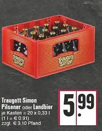 E-Center Traugott simon pilsener oder landbier Angebot