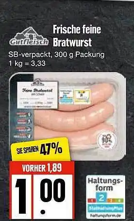 Edeka Frische feine bratwurst gutfleisch Angebot