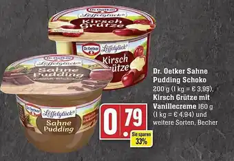 Edeka Dr. oetker sahne pudding schoko, kirsch grütze mit vanillecreme Angebot