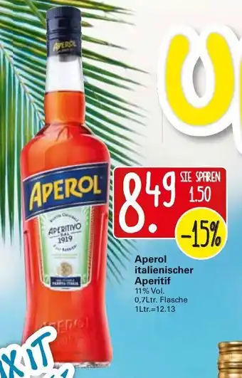 WEZ Aperol Italienischer Aperitif 0,7L Angebot